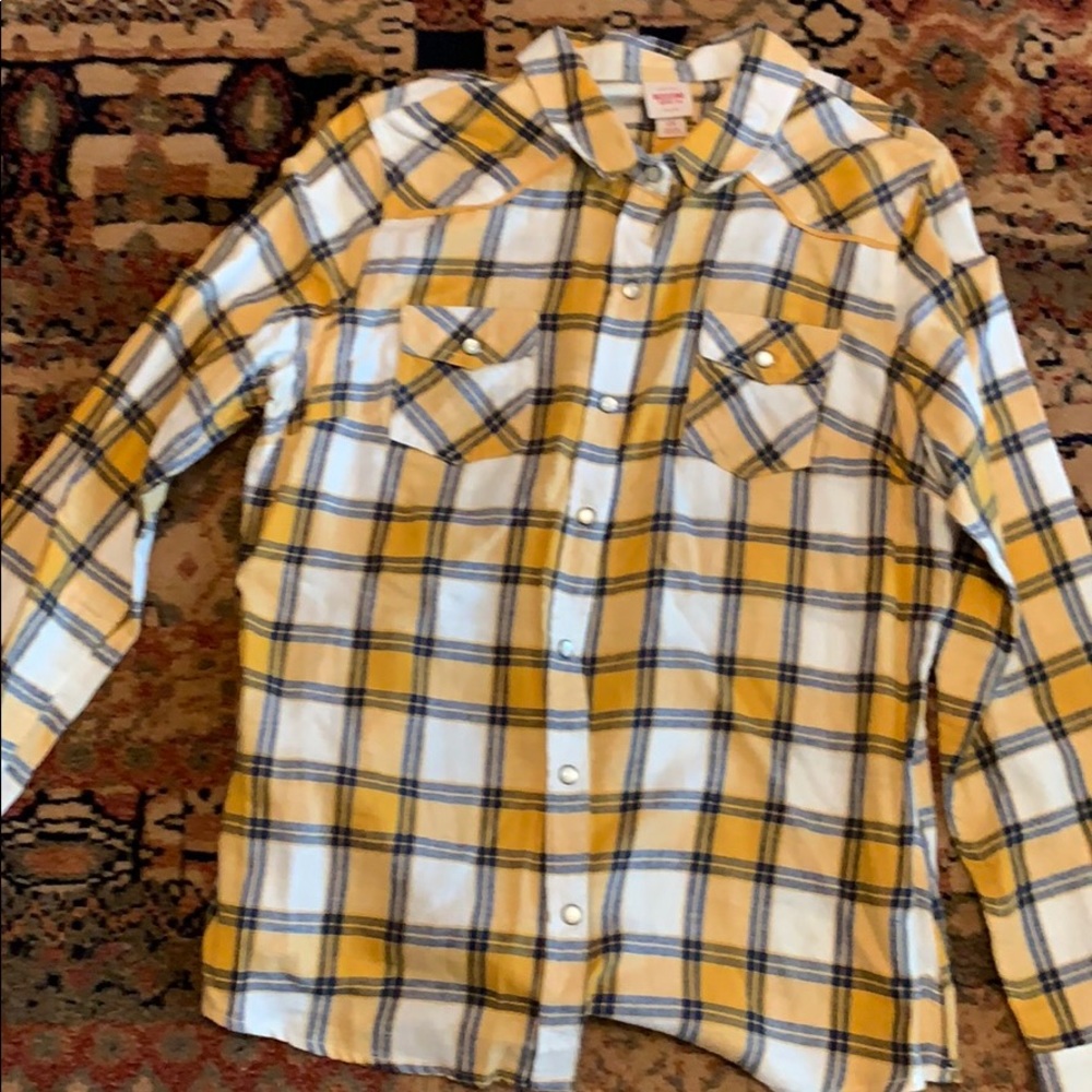 Yellow and blue flannel